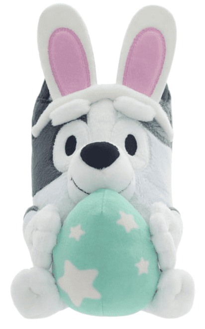 Bluey, Muffin, and Bingo 5-Inch Plush Set with Easter Bunny Ears and Eggs, 3-Pack