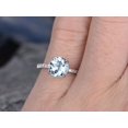 thumbnail image 2 of HeartsAndYou 0.9ct Natural Aquamarine Solitaire Engagement Ring 100% 14k SOLID White Gold, 2 of 9