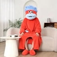 thumbnail image 4 of Funny Big‑Mouth Monster Adult Onesie Pajamas, Coral Fleece One‑Piece Cartoon Cosplay Costume Loungewear Party, 4 of 7