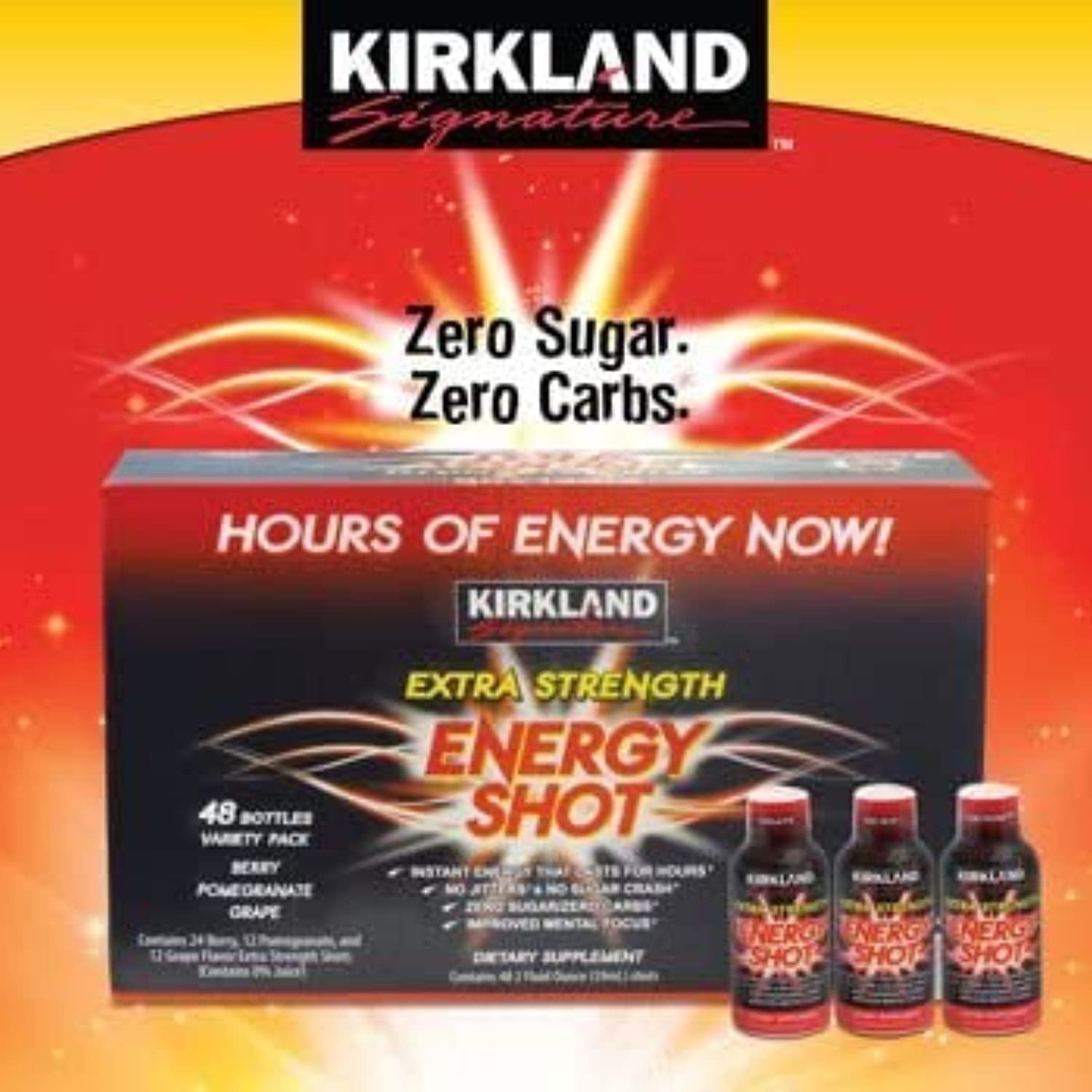 Kirkland Signature Extra Strength Energy Shot, Dietary Supplement 48