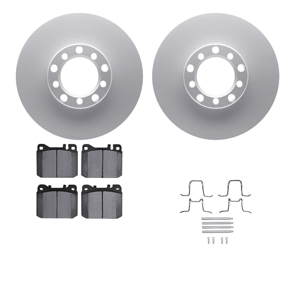 Dynamic Friction Company Front Geospec Brake Rotors with 5000 Euro Ceramic Brake Pads includes Hardware 4612-63005