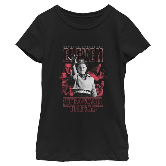 Netflix Girls' Stranger Things Red Eleven Art Collage T Shirt