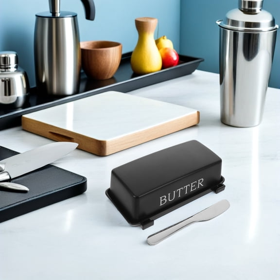 Luxshiny Compact Airtight Butter Dish with Lid and Plastic Butter Keeper for Kitchen