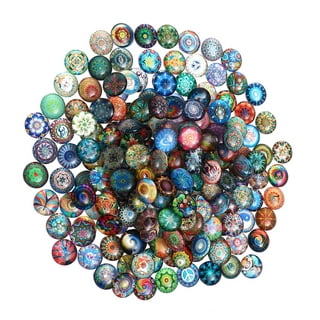 Round Transparent Glass Mosaic Gems