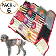 PACK of 6pcs Dog Diapers RANDOM Colors Male Boy BELLY BAND Wrap For Small Pet sz XXS: waist 8" - 9"