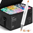 thumbnail image 1 of Juego de rotuladores de alcohol Ohuhu con punta de pincel de 168 colores, tinta recargable, 1 of 9