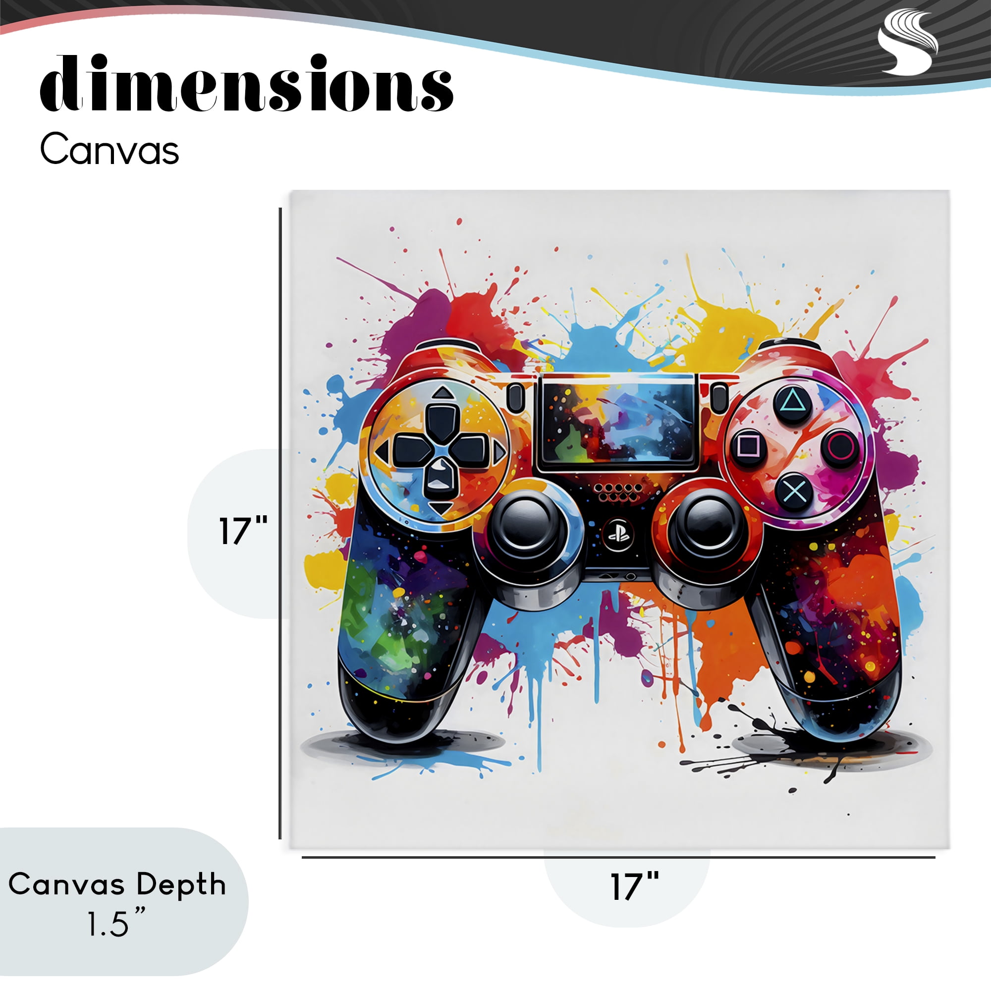 Stupell Industries Playful Bright Game Controller Canvas Wall Art, design by Creative Studio