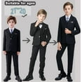 thumbnail image 4 of ETHAN Boys Suit Slim Fit 6 Pieces for Wedding Kids Tuxedo Suits for Evening Prom Party Suit for Toddler Boys Suit 2T, 4 of 8