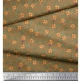 thumbnail image 2 of Soimoi Brown Velvet Fabric Leaves & Periwinkle Floral Printed Craft Fabric by the Yard 58 Inch Wide, 2 of 3