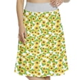 thumbnail image 1 of Women's Sunflower Botanical Foliage Bloom A-line Printed Skirt Casual Wear, L, Green Brown Yellow, by Ambesonne, 1 of 6