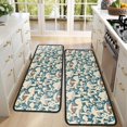 thumbnail image 4 of Kitchen Rugs Sets Of 2,Beige Brown Mushroom Blue Pattern Anti Fatigue Kitchen Mat Rugs Non Slip Washable,Decorative Kitchen Floor Mats for Kitchen,Sink,Laundry,17"x47"+17"x47", 4 of 5