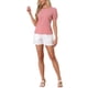 thumbnail image 2 of INSPIRAR CHIC Blusas de Mujer Vintage de Cuadros Gingham con Mangas Cortas Abullonadas y Cuello Redondo Camiseta Casual M Roja, 2 of 6