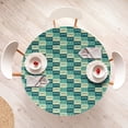 thumbnail image 4 of Ambesonne Indie Fitted Round Tablecloth, Vintage Eyeglasses Cool, 36"- 40" Diameter, Petrol Blue Turquoise, 4 of 5