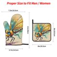 thumbnail image 2 of Pofeuu Cartoon Dragonfly Art Print Oven Mitts and Pot Holders 4 pcs Set,High Heat Resistant 500 Degree Extra Thicken Long Kitchen Cotton Oven Glove for Cooking, 2 of 6