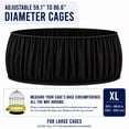 thumbnail image 3 of KNUTI Universal Bird Cage Seed Catcher Universal Mesh Skirt Cover Stretchy Small Animal Cages Cover Pet Removable Durable Protector - Black - XL, 3 of 7