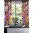 thumbnail image 2 of Spring Flowers Sheer Curtains 45 Inch Length 2 Panels Set for Living Room/Bedroom, Watercolor Farmhouse Colorful Wooden Grain Kitchen Curtains Grommet Semi-Sheer Curtains Window Treatments 42"x45"x2, 2 of 7