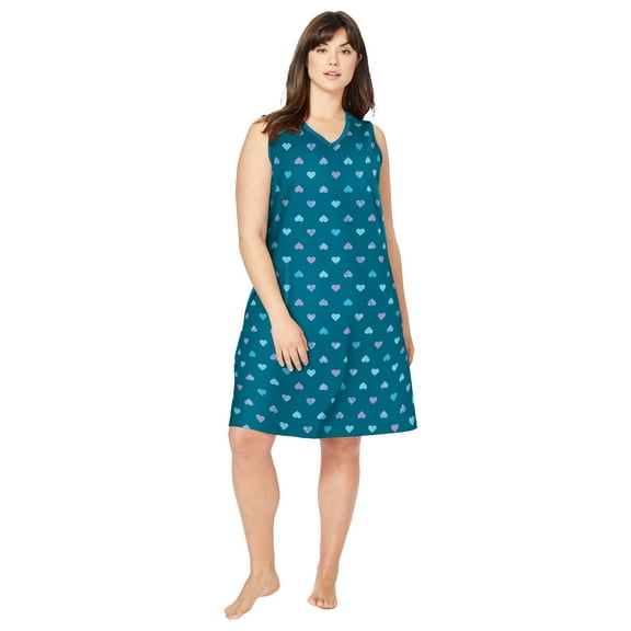 Dreams & Co. Plus Size Short Sleeveless Sleepshirt