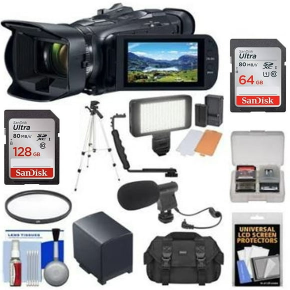 Canon VIXIA HF G50 4K Ultra HD Video Camera Camcorder with Sandisk 128GB & 64GB Memory Cards Deluxe Bundle