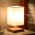 thumbnail image 6 of BELUPAI Square Fabric Bedroom Bedside Lamp Creative Simple Personality Small Night Light Dimming Remote Control Table Lamp, 6 of 14