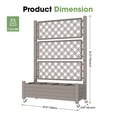 thumbnail image 4 of Nihsuao Mobile Trellis Planter Box, Weather-Resistant HDPE Raised Garden Bed for Climbing Plants, Patio & Balcony Vertical Gardening, Gray, 4 of 8