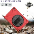 thumbnail image 6 of Dteck Case For Amazon Fire HD8 10th Generation / Fire HD 8 Plus 2020 Tablet, Heavy Duty Three Layer Rugged Hybrid Shockproof Case with 360 Rotating Stand / Hand Strap, Red, 6 of 6
