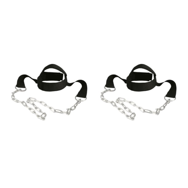 Wosthever Cabezas de nailon Entrenador de cuello Cabezas seguras Arnés para un entrenamiento eficaz Cabezas Ejercitador de arnés todo negro todo negro 2Conjunto