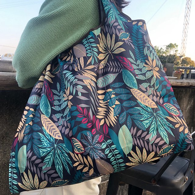 Sac de Courses Pliable Réutilisable Grand Sac Fourre-Tout avec Poignée