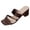 Coffee, variant on Rokment Ladies Metallic Chunky Block High Heels Slip on Open Back Dressy Sandals Business Office Leather Squaret Toe Slides Dress Pumps for Woman