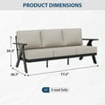 thumbnail image 3 of COOS BAY Iron Luxe Modern Outdoor Sofa Aluminum Patio Furniture Set , Patio Couch with Weather-Resistant Cushions & Rust-Resistant Metal Frame, Black/Beige, 3 of 8