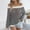 Shirts-870Beige, variant on LEKWK Off Shoulder Tops for Women Hollow Out Long Sleeve Tops Boat Neck Knitted Tops White Striped Crochet Sweater Tops