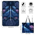 thumbnail image 2 of Blue Moth Cosmic Floral Artwork Fantasy Art Picnic Blanket Waterproof Outdoor Beach Blanket Hand-held Pad Suitable for Travel, Camping, Beach, Family Gatherings, 2 of 8