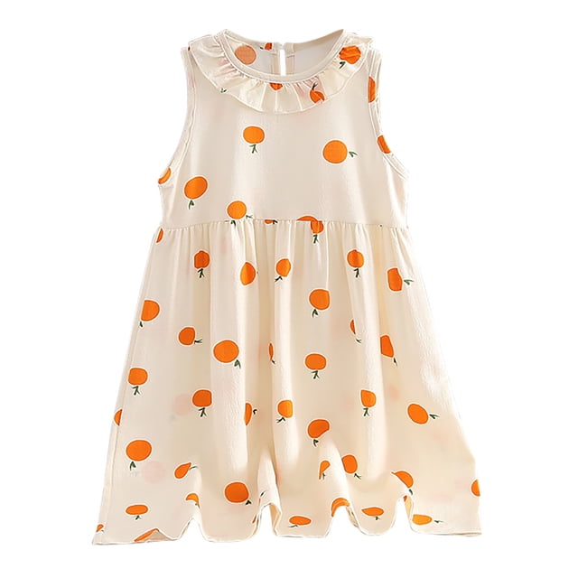 Robes pour Filles Tout-Petits Col Rond Manches à Volants Robe Midi à Col Taille Élastique Ourlet à Volants Robe Évasée 8-9 Ans