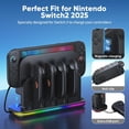 thumbnail image 2 of Base de carga RGB 8 en 1 para Switch 2 con ventilador de refrigeración, estación de carga para mandos Joy-Con, carga magnética con indicadores LED, 2 of 8