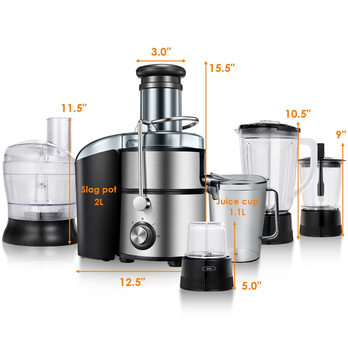 Gymax 5in1 Multifunction Juice Extractor Juicer Blender Grinder