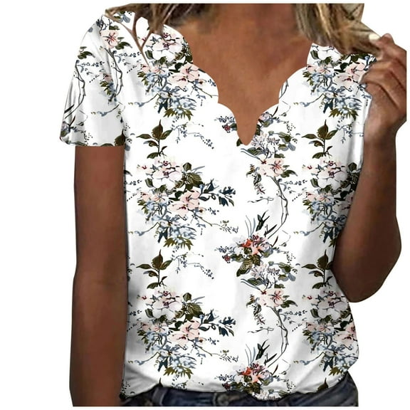 Zuesphe Womens Tank Tops Fitted Athletic Womens Shirts Dressy Casual Petite Blouses for Women Business Dressy Tunics for Women 2025 Short Sleeve