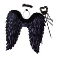 thumbnail image 1 of Diadema de alas de ángel, accesorio de decoración para cosplay, regalo, disfraz de hada, diadema de alas para juegos de rol, actuación festiva de Hall Negro 60cmx60cm, 1 of 8
