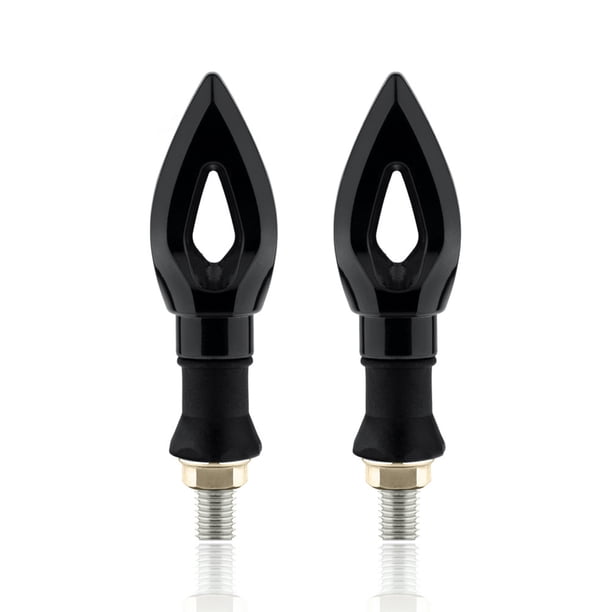 2 uds., luz LED de giro para motocicleta, lámpara de señal de giro superbrillante (negro)