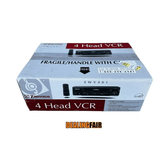 Emerson EWV401B VHS VCR Player/Recorder Hi-Fi 19 Micron 4 Head (New)