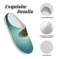 thumbnail image 5 of Goofa Paradise Island Print Womens Mens Cotton Lightweight House Slippers , Washable Home Slippers,Indoor Comfy Bedroom Cozy Slippers-46/47, 5 of 7