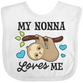 thumbnail image 3 of Inktastic My Nonna Loves Me with Sloth and Hearts Boys or Girls Baby Bib, 3 of 4