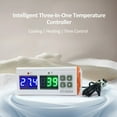thumbnail image 2 of Mistaha Temperature Control Timer with Digital Display - ZFX-9060A Thermostat with Time Control Function, Supports Heating/Cooling/Temp Calibration, Data Lock, High/Low Temp Alarm - White, 2 of 6