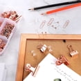 thumbnail image 3 of Juego de accesorios de papelería mixtos de oro rosa, 500 piezas, papelería de oficina, soporte para clips de papel, juego de papelería de oficina, clips de papel para el hogar, la escuela y la oficin TUNC Sencillez, 3 of 5