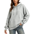 thumbnail image 2 of SYwaren Women's Oversized Hoodie Pullover Long Sleeve Casual Sweatshirt with Pockets Side Slit Tops, 2 of 9