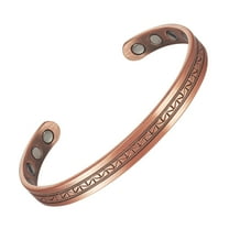Wollet Magnetic Cuff Copper Bracelet for Men and Women, Length 6.25in