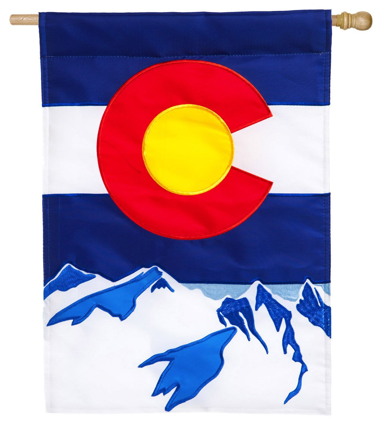 Evergreen Colorado State Applique House Flag, 28 x 44