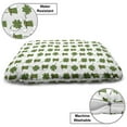 thumbnail image 3 of Clover Pet Bed, Irish Themed Cartoon Pattern Leprechaun Hat and Shamrock, Chew Resistant Pad for Dogs and Cats Cushion with Removable Cover, 24" x 39", Olive Green Pale Orange, by Ambesonne, 3 of 4