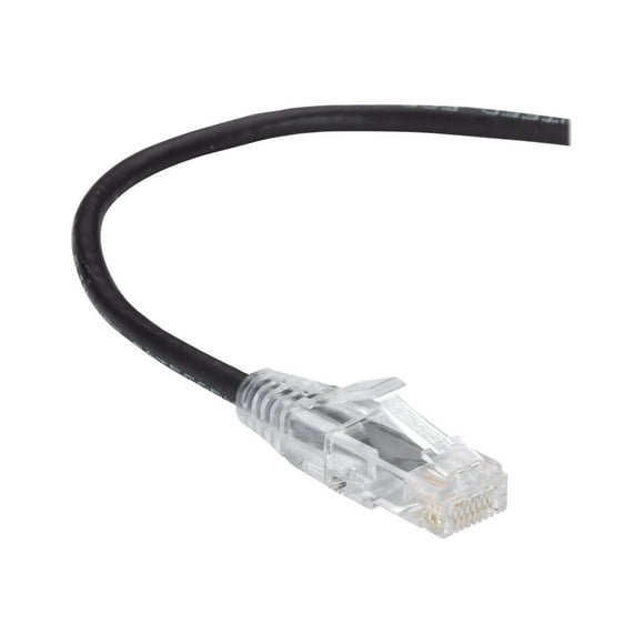 Black Box Slim-Net - Câble de Raccordement - RJ-45 (m) à RJ-45 (m) - 15 Pi - UTP - CAT 6 - avec Manchon, Moulé, Brin - Noir