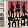 thumbnail image 6 of Orinice Cowboys Cactus Sunset Bathroom Decor Set with Hooks, Colorful Graphic Print Polyester Fabric Shower Curtain Set, Washable 69x72, 6 of 7