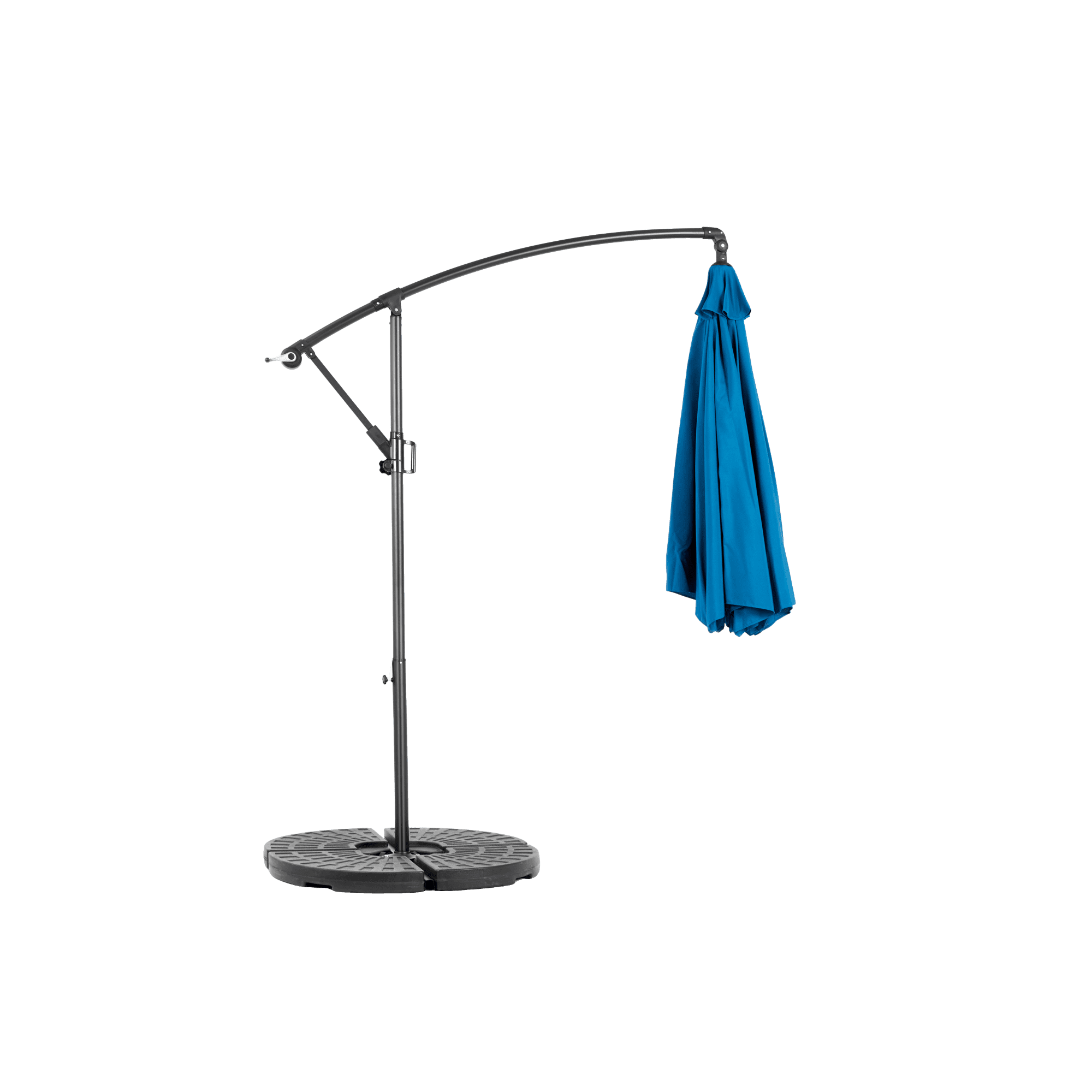 Leumius 10ft Outdoor Patio Umbrella,Outdoor Offset Cantilever Umbrella with 8 Sturdy Ribs and Easy Tilt Adjustment,Patio Market Umbrella for Pool Deck Porch Backyard Garden,Dark Blue(No Base)