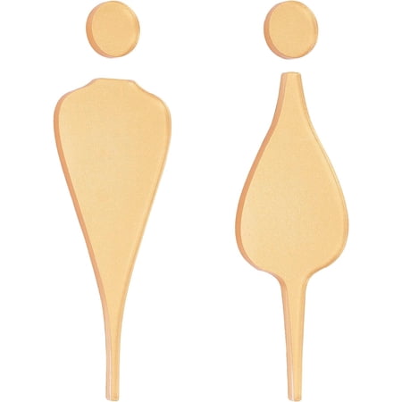 1 Set Restroom Signs Men and Women Brushed Bathroom Door Signage Decor WC Door Sign Acrylic Figure Set Self Adhesive Back Wall Toilet Symbol Sticker for Business Office Restaurant Gold